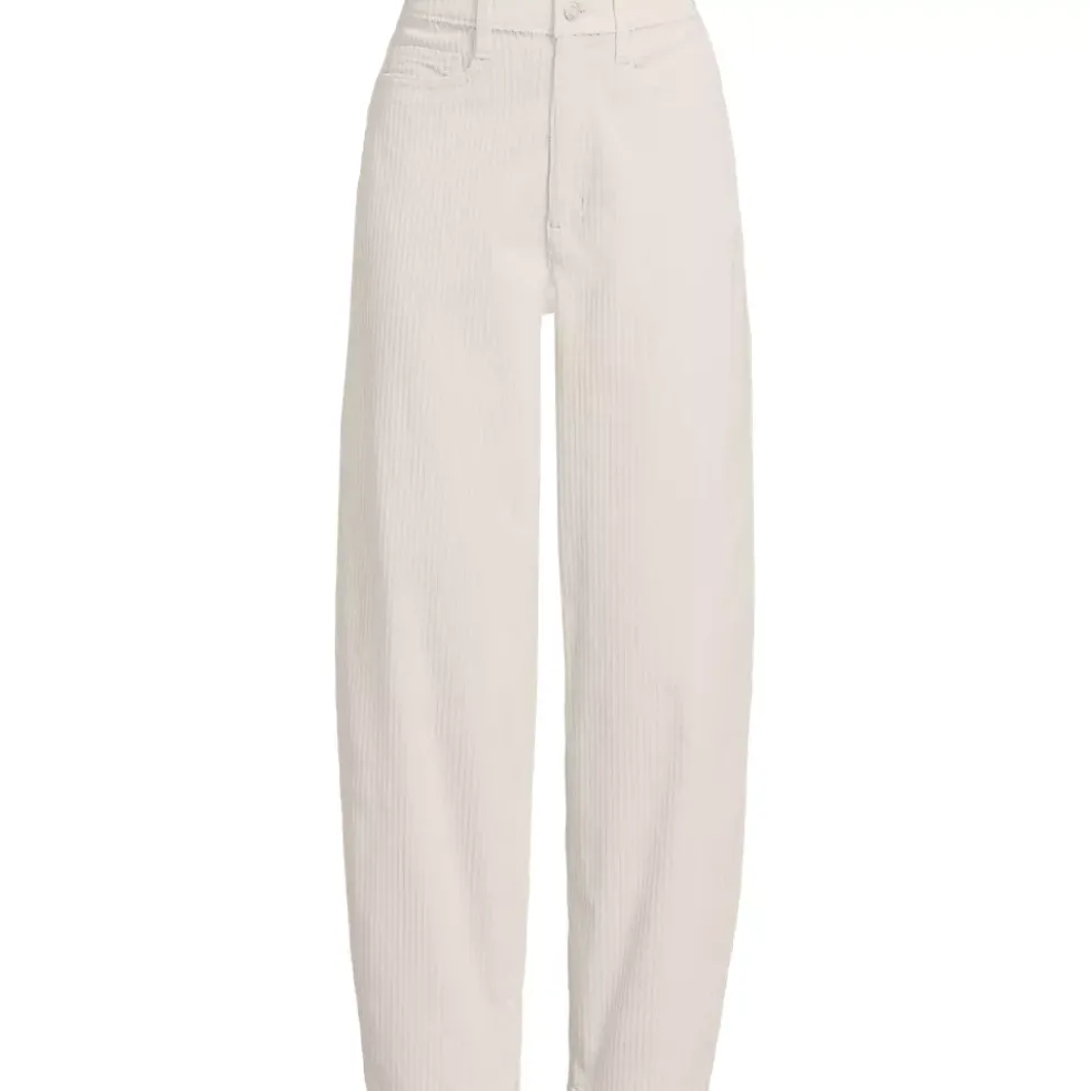 Women's Corduroy High Rise Barrel Leg Ankle Pants
