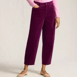 Women's Corduroy High Rise Barrel Leg Ankle Pants