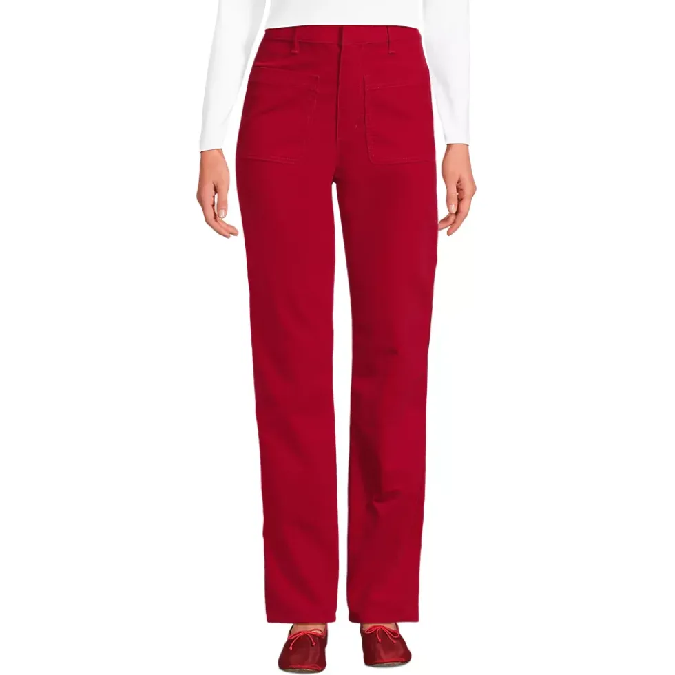 Women's Corduroy High Rise Rail Straight Leg Pants