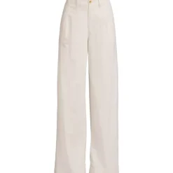 Women's Corduroy High Rise Wide Leg Top Stitch Trousers