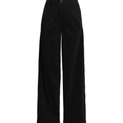 Women's Corduroy High Rise Wide Leg Top Stitch Trousers