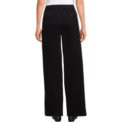 Women's Corduroy High Rise Wide Leg Top Stitch Trousers
