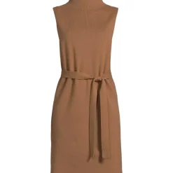 Women's Cotton Blend Short Sleeve Mock Neck Sweater Dress
