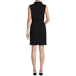 Women's Cotton Blend Short Sleeve Mock Neck Sweater Dress