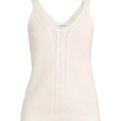 Women's Cotton Cable Vneck Tank Sweater