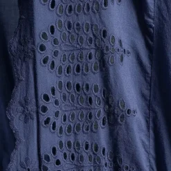 Women's Cotton Eyelet Tie Kimono Cover-Up