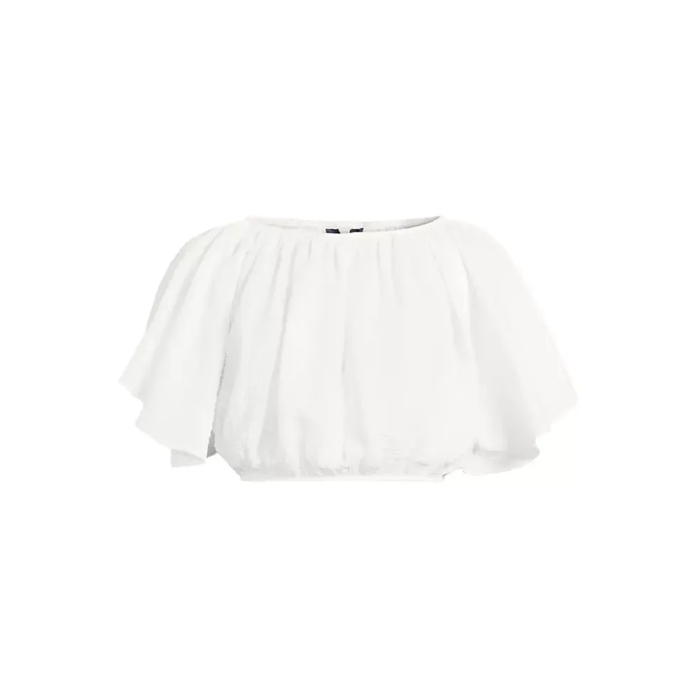 Women's Cotton Gauze Dolman Sleeve Crop Cover Up Top