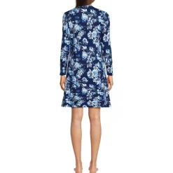 Women's Cotton Interlock Long Sleeve Above the Knee Nightgown