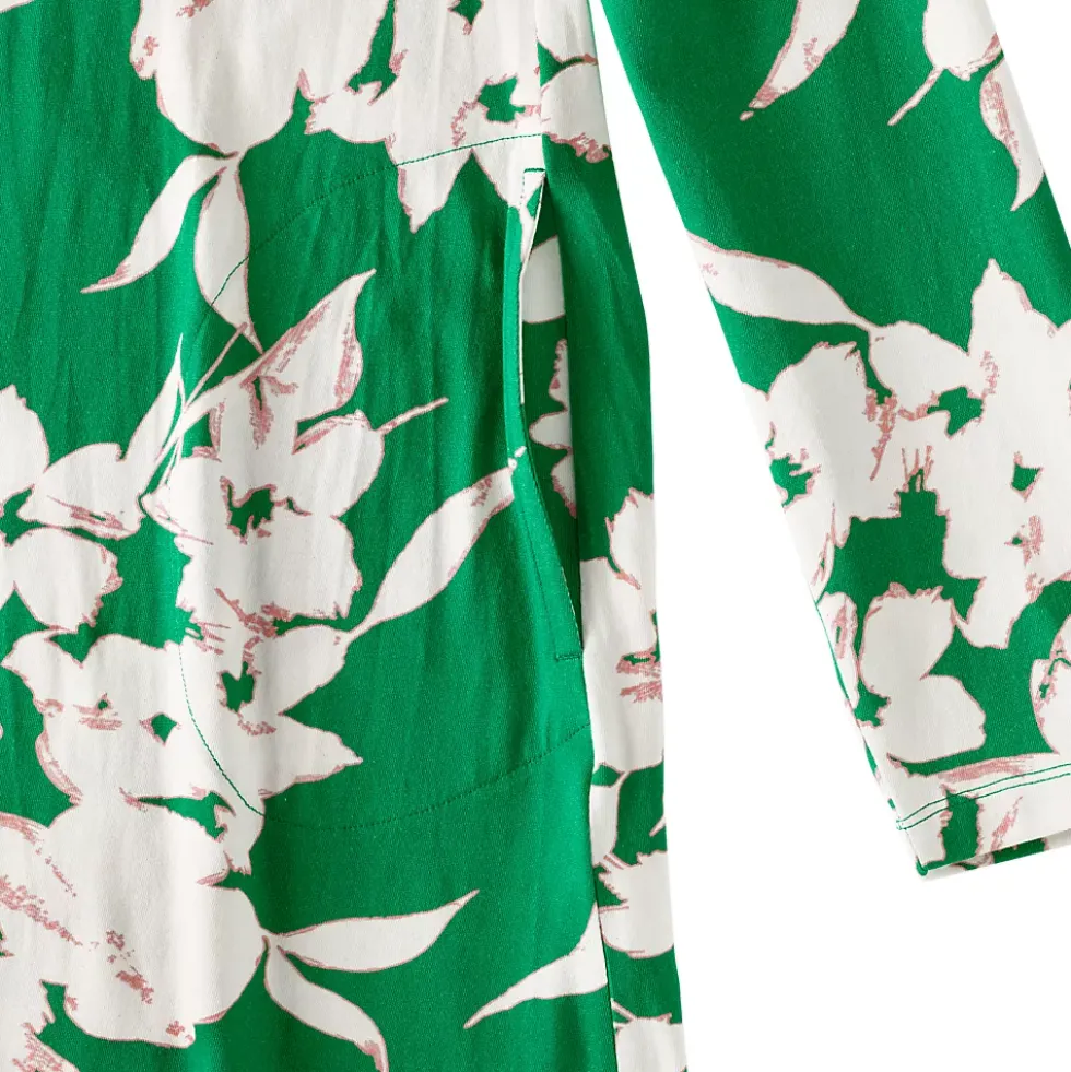 Women's Cotton Jersey Long Sleeve Hooded Swim Cover-up Dress