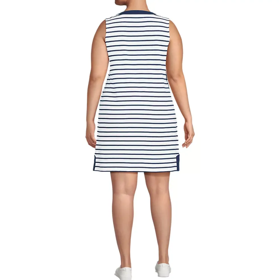 Women's Cotton Jersey Notch Neck Dress