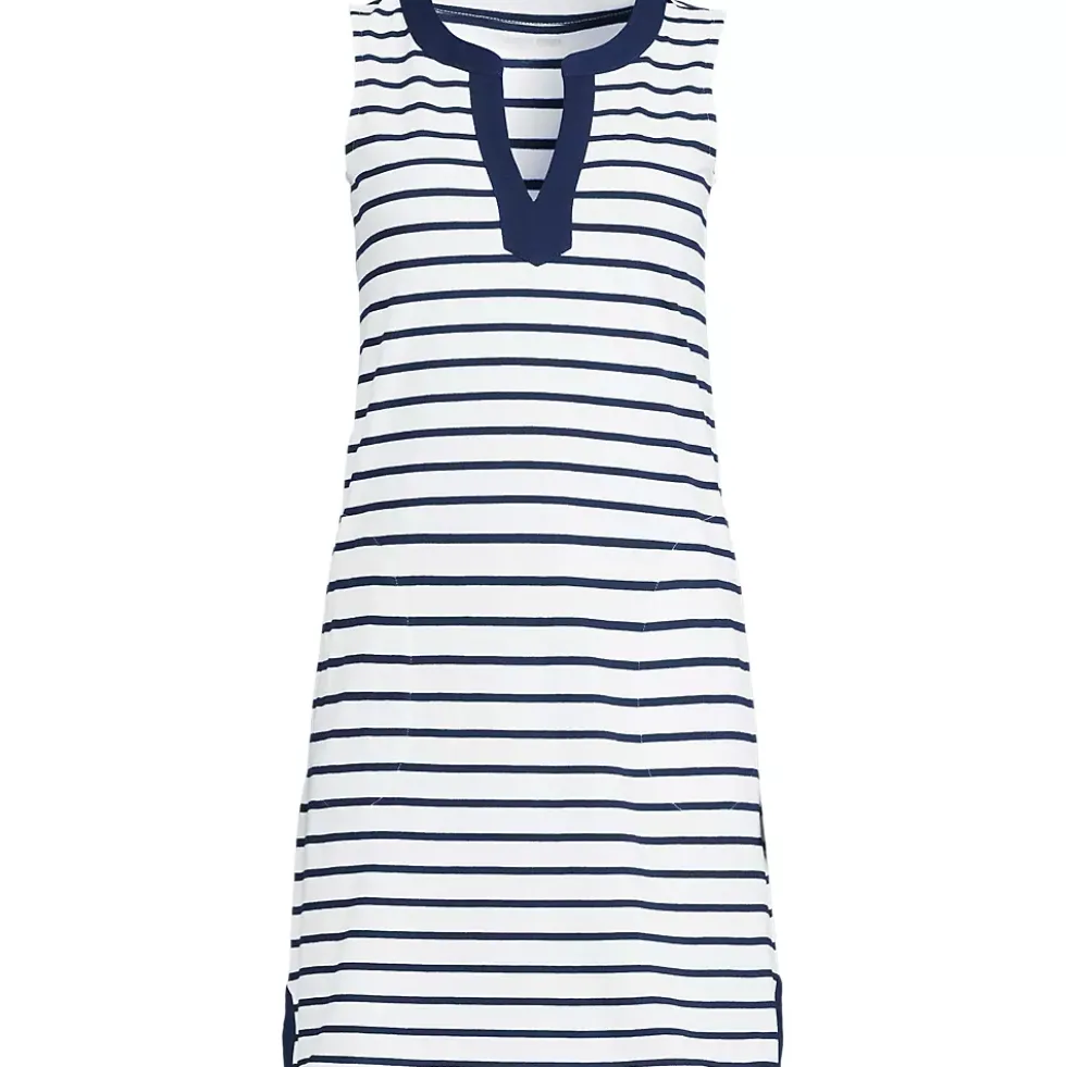 Women's Cotton Jersey Notch Neck Dress