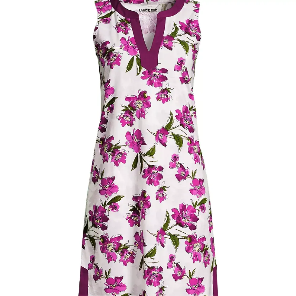 Women's Cotton Jersey Notch Neck Dress