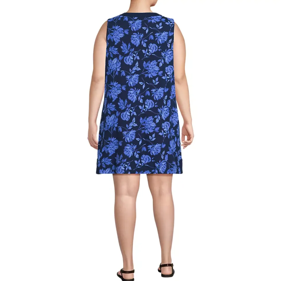 Women's Cotton Jersey Notch Neck Dress