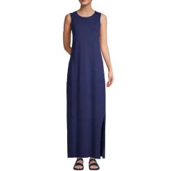 Women's Cotton Jersey Sleeveless Swim Cover-up Maxi Dress
