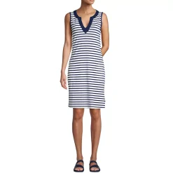 Women's Cotton Jersey Sleeveless Swim Cover-up Dress Print