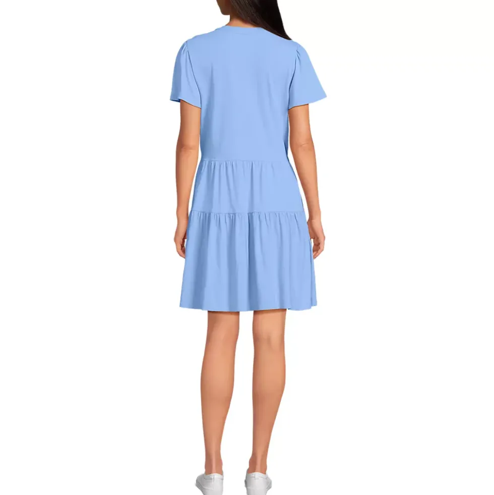 Women's Cotton Jersey Tiered Mini Dress