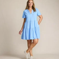 Women's Cotton Jersey Tiered Mini Dress
