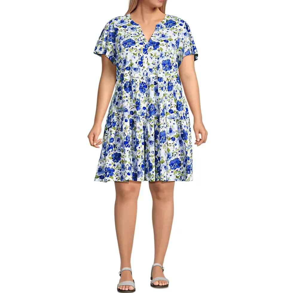 Women's Cotton Jersey Tiered Mini Dress