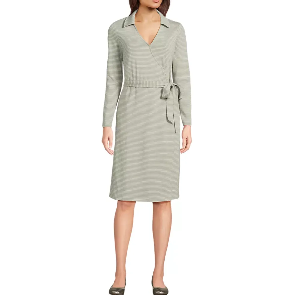 Women's Cotton Modal Collared Wrap Dress