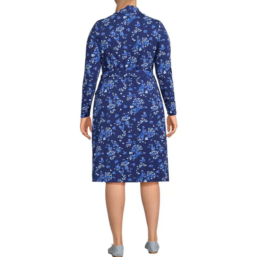 Women's Cotton Modal Collared Wrap Dress