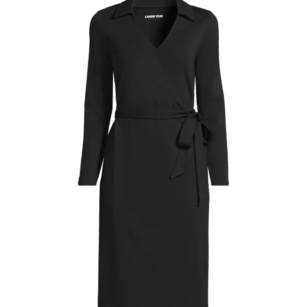 Women's Cotton Modal Collared Wrap Dress