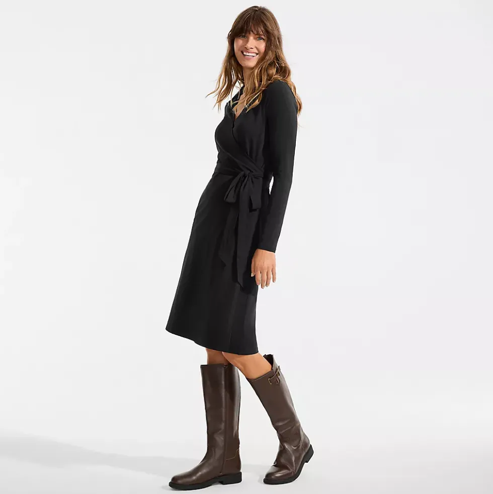 Women's Cotton Modal Collared Wrap Dress