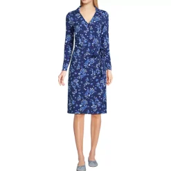 Women's Cotton Modal Collared Wrap Dress