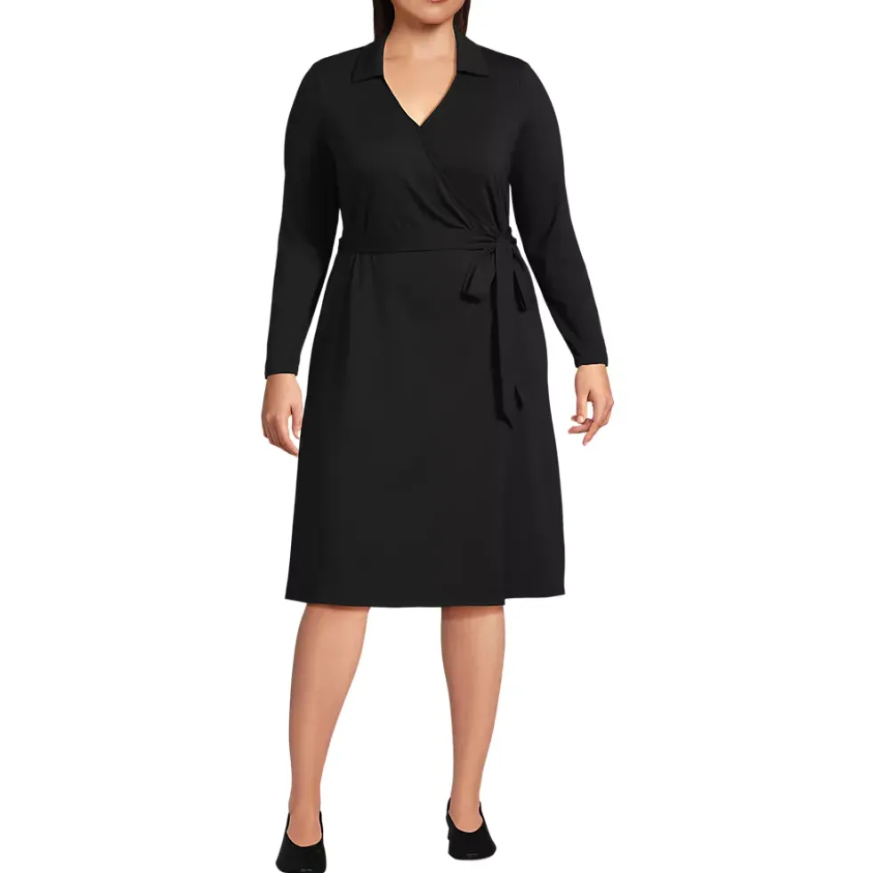 Women's Cotton Modal Collared Wrap Dress