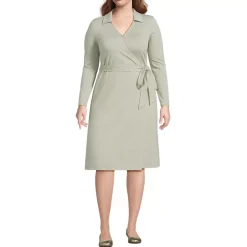 Women's Cotton Modal Collared Wrap Dress