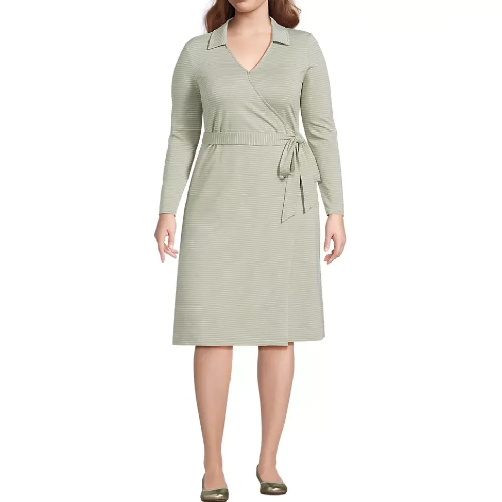Women's Cotton Modal Collared Wrap Dress