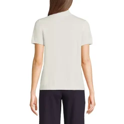 Women's Cotton Modal Half Sleeve Mock Neck Pullover Sweater