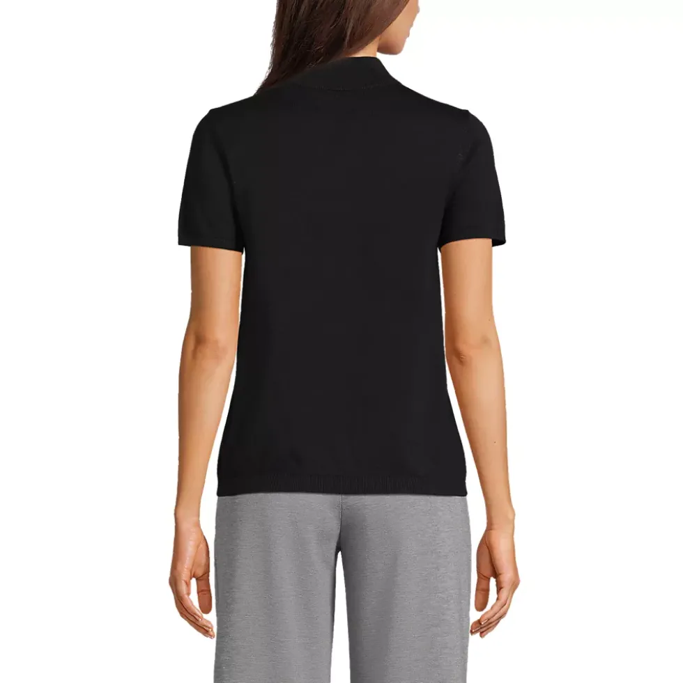 Women's Cotton Modal Half Sleeve Mock Neck Pullover Sweater