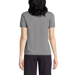 Women's Cotton Modal Half Sleeve Mock Neck Pullover Sweater