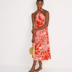 Women's Cotton Modal Halter Midi Dress
