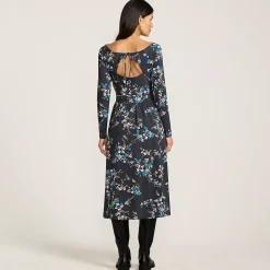 Women's Cotton Modal Off Shoulder Midi Dress