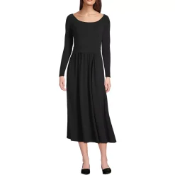 Women's Cotton Modal Off Shoulder Midi Dress