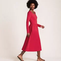 Women's Cotton Modal Off Shoulder Midi Dress