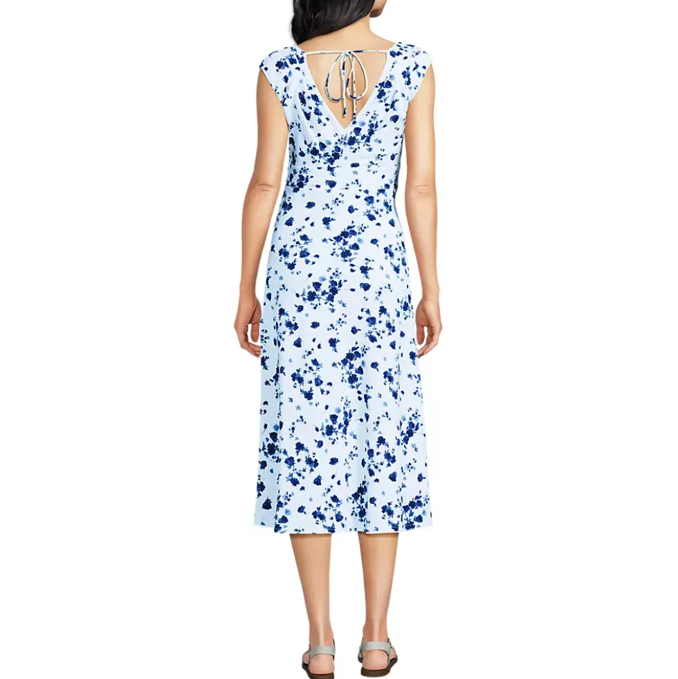 Women's Cotton Modal Off the Shoulder Wrap Midi Dress