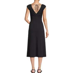 Women's Cotton Modal Off the Shoulder Wrap Midi Dress