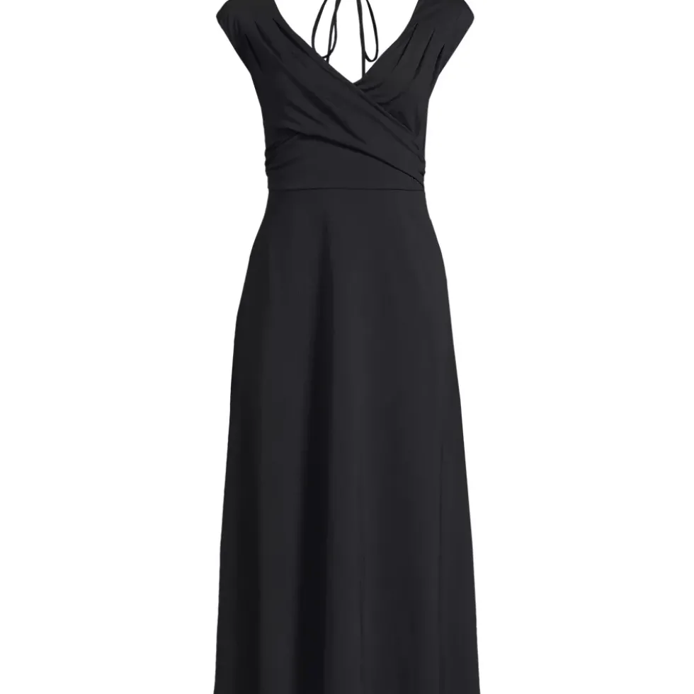 Women's Cotton Modal Off the Shoulder Wrap Midi Dress