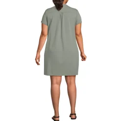 Women's Cotton Modal Pintuck Short Sleeve Dress