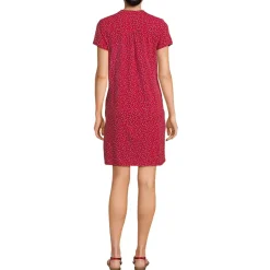 Women's Cotton Modal Pintuck Short Sleeve Dress