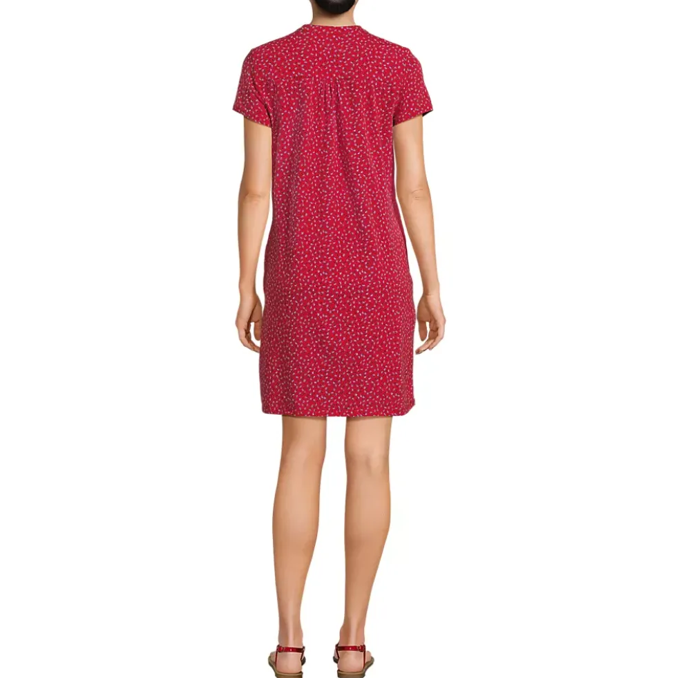 Women's Cotton Modal Pintuck Short Sleeve Dress