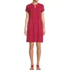 Women's Cotton Modal Pintuck Short Sleeve Dress
