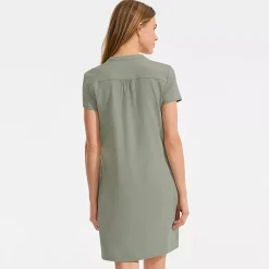 Women's Cotton Modal Pintuck Short Sleeve Dress