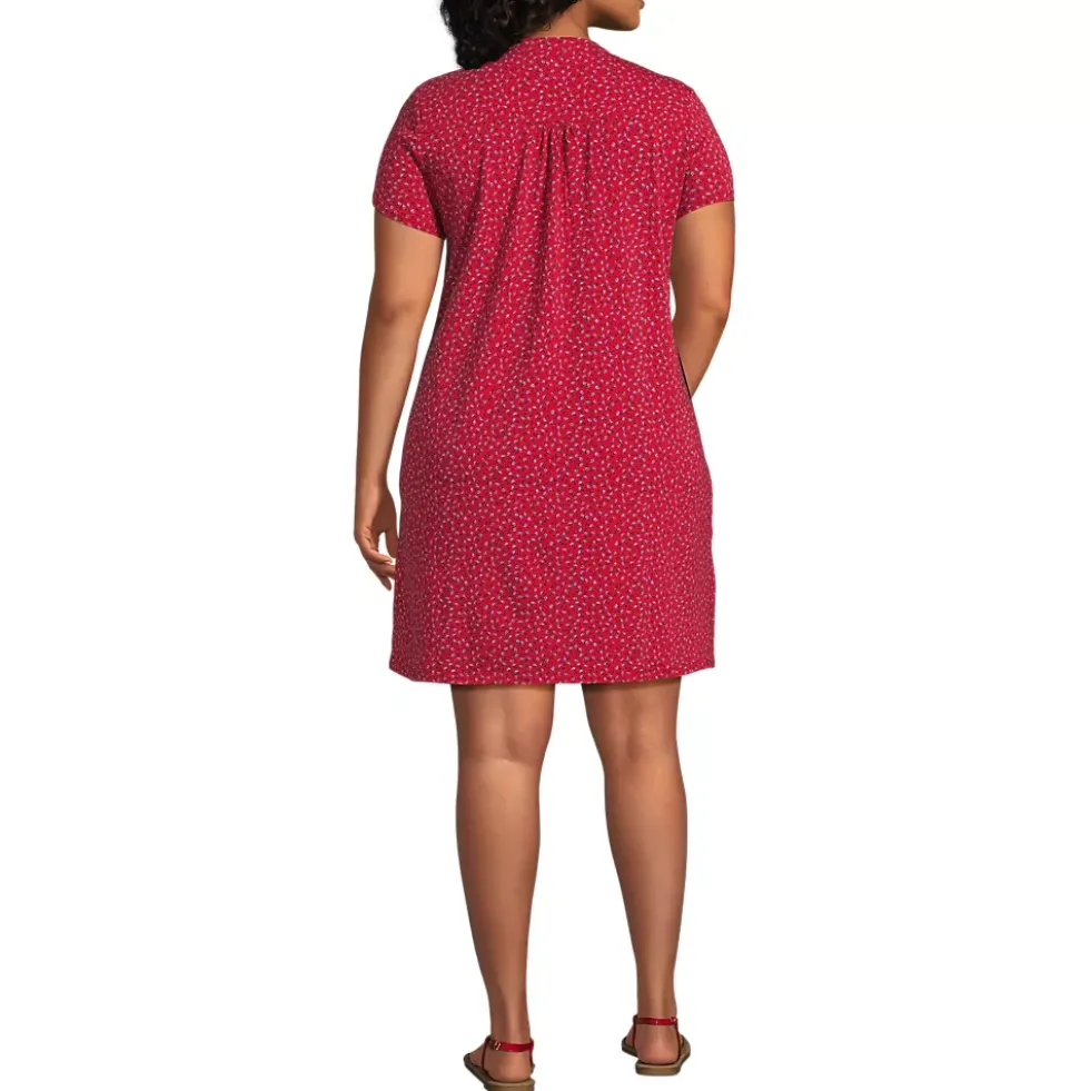 Women's Cotton Modal Pintuck Short Sleeve Dress