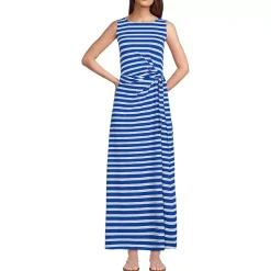 Women's Cotton Modal Sleeveless Tie Waist Maxi Dress