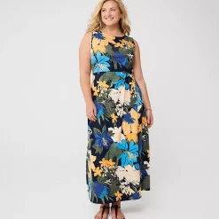 Women's Cotton Modal Sleeveless Tie Waist Maxi Dress