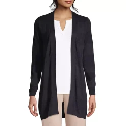 Women's Cotton Modal Texture Stripe Open Cardigan Sweater