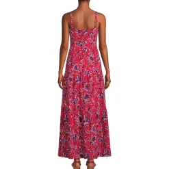 Women's Cotton Modal Twist Front Tiered Maxi Dress